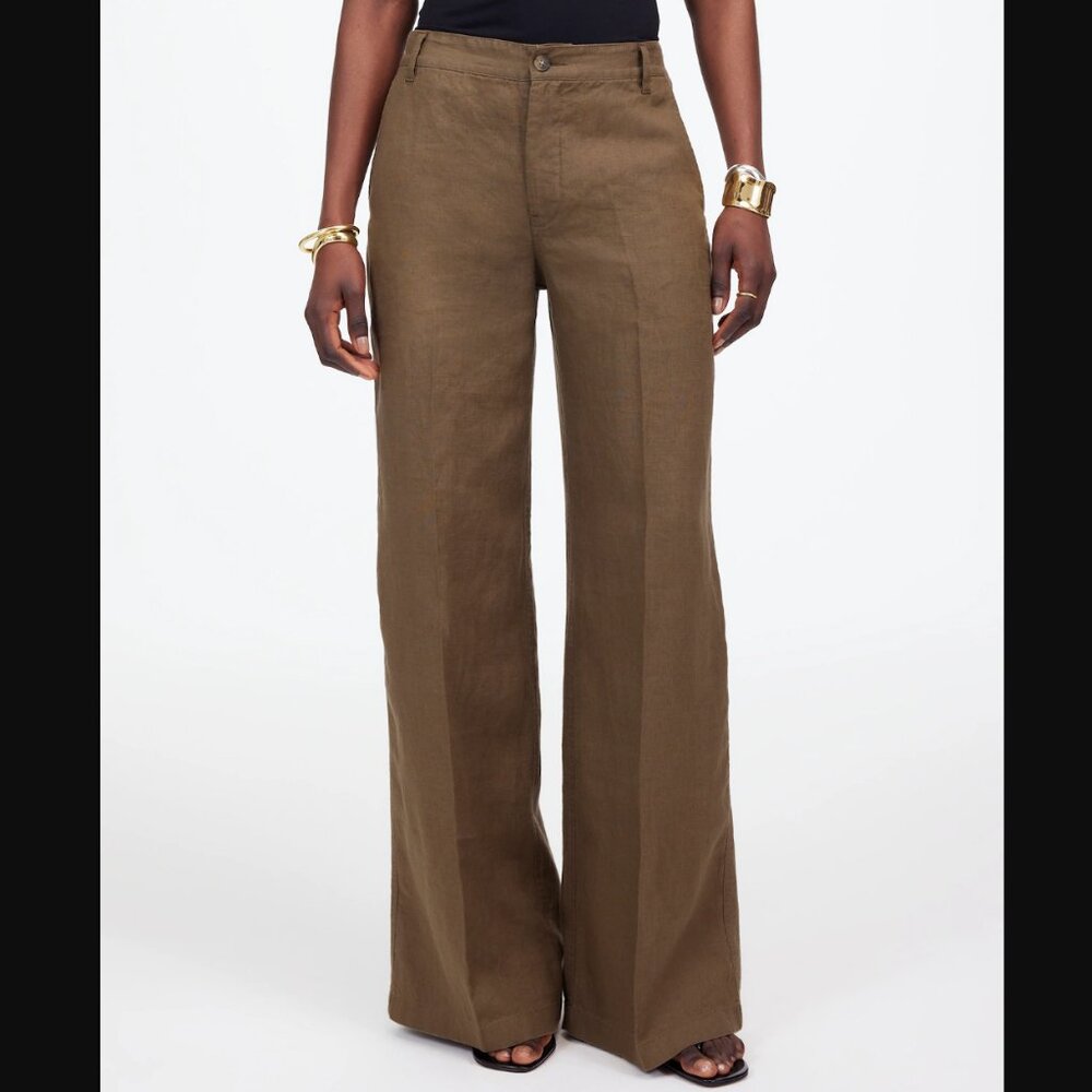 Madewell 00 The Zoe Relaxed Wide Pants in 100% Linen